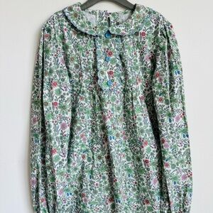 Brand New w Tags! BELLA BLISS Girls Scallop Jade Floral Trim Blouse Size 12
